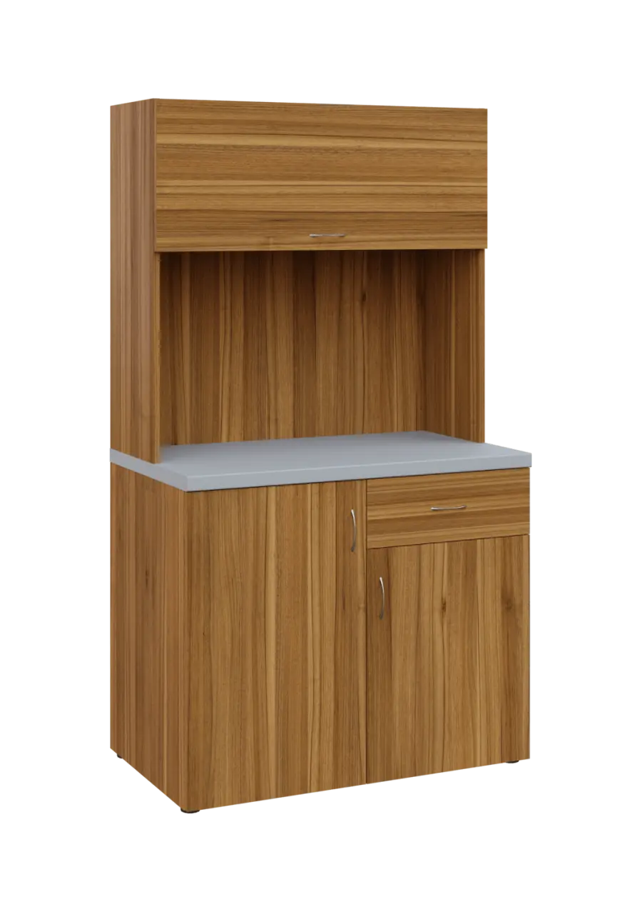 KUCH - SIMPLE 3 kuchyňka s výklopem (lednice), 1800x1000x6000 mm, ořech světlý